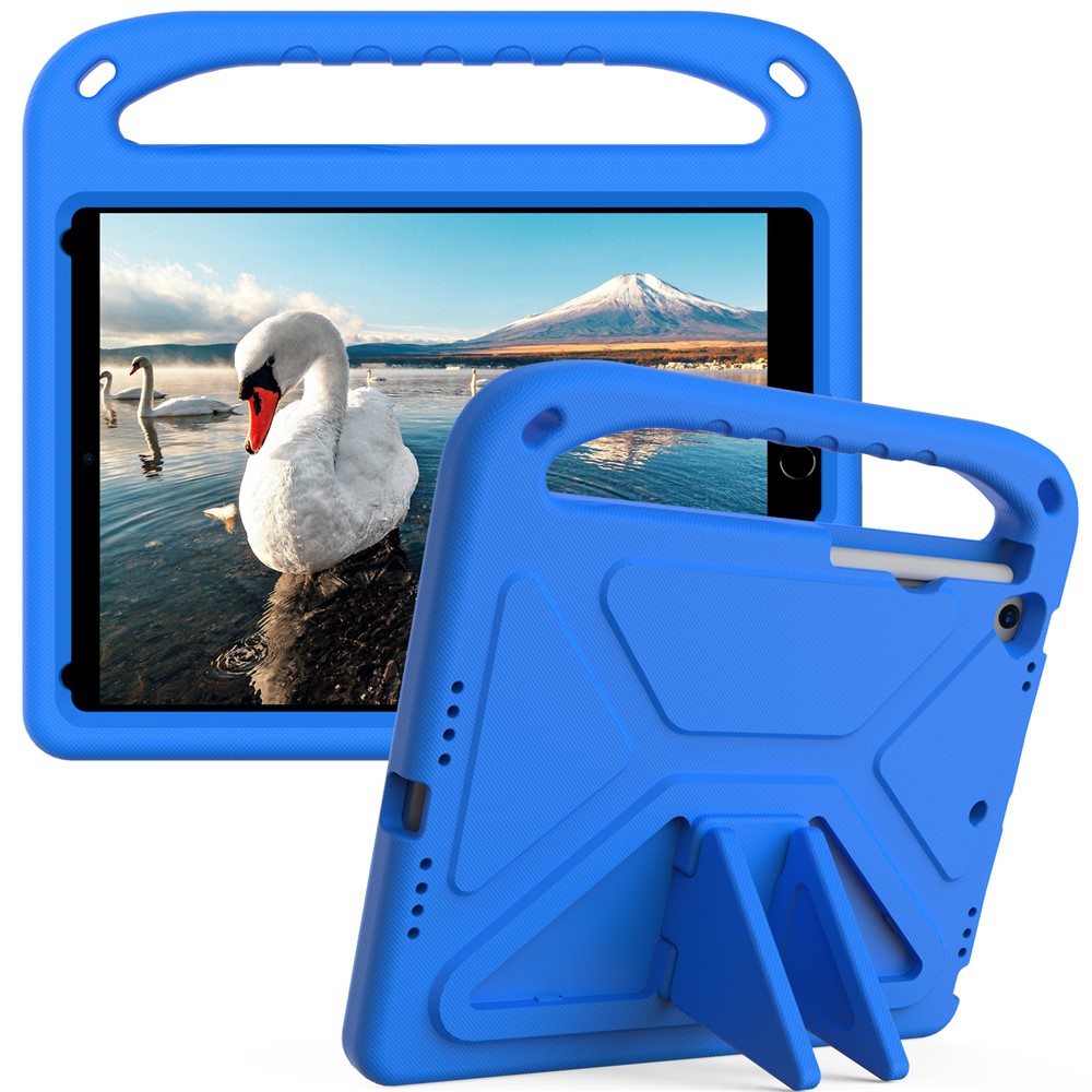 Kickstand Design Hard EVA Tablet Protective Case Cover with Handle for iPad 10.2 (2020)/(2019)/(2021) - Blue