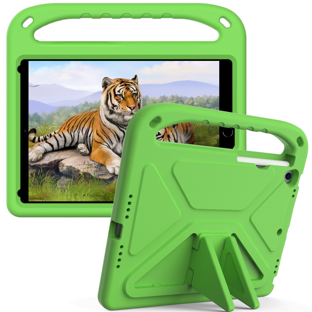 Kickstand Design Hard EVA Tablet Protective Case Cover with Handle for iPad 10.2 (2020)/(2019)/(2021) - Green