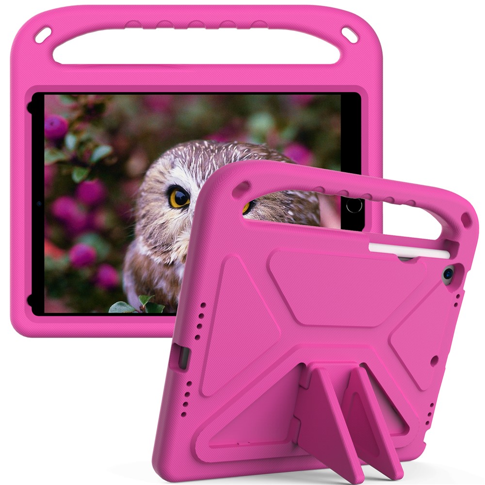 Kickstand Design Hard EVA Tablet Protective Case Cover with Handle for iPad 10.2 (2020)/(2019)/(2021) - Rose