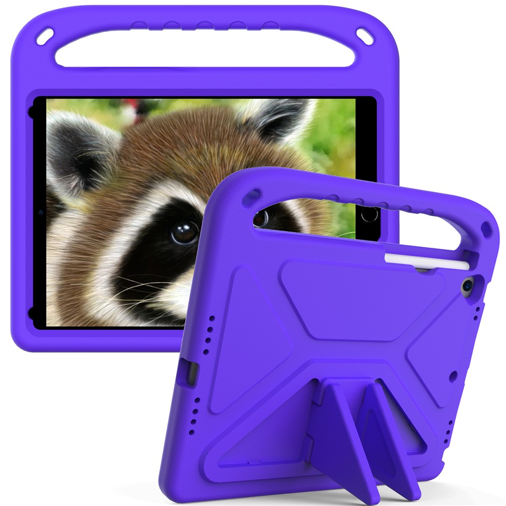 Kickstand Design Hard EVA Tablet Protective Case Cover with Handle for iPad 10.2 (2020)/(2019)/(2021) - Purple