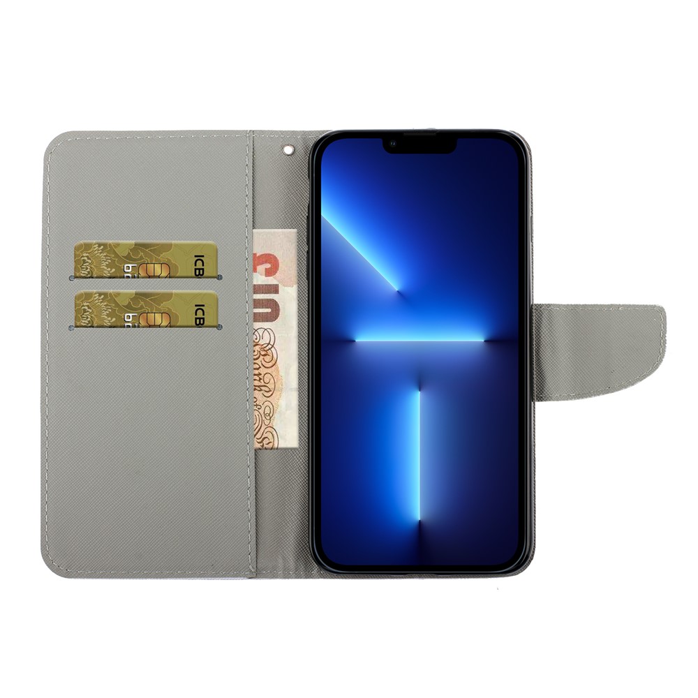 Pattern Printing Folio Flip Wallet Stand Leather Phone Case Shell for iPhone 13 Pro Max 6.7 inch - Three Cats-7