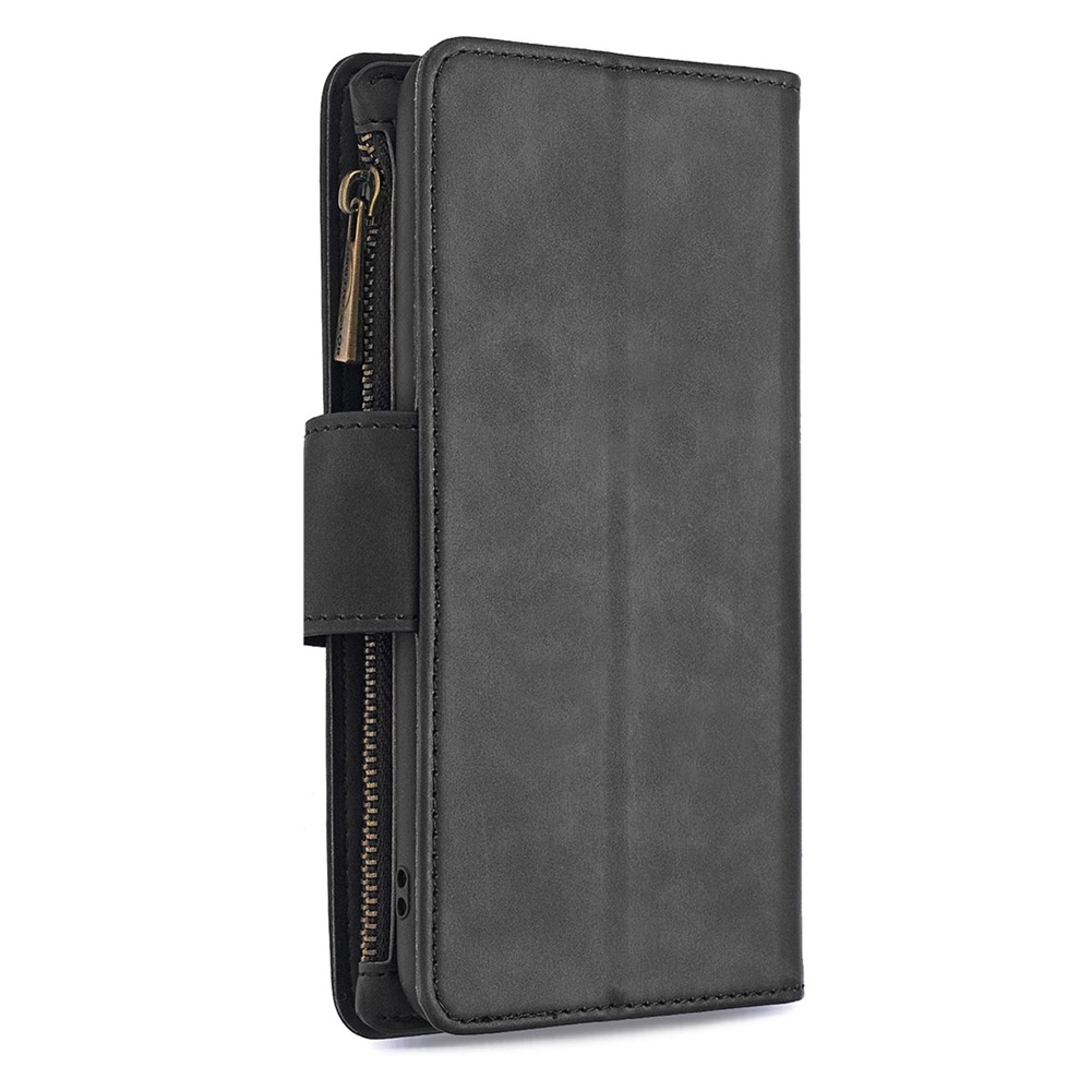 BF02 Detachable 2-in-1 Zipper Pocket Design Leather Wallet Stand Case Phone Protector Cover for iPhone 13 6.1 inch - Black-3