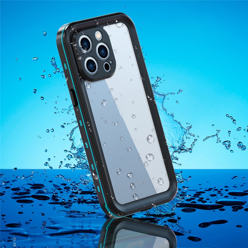 REDPEPPER Dot+ Series Anti-Fall Transparent Back IP68 Waterproof IP6X Dustproof Hybrid Phone Case for iPhone 13 Pro 6.1 inch - Blue-1