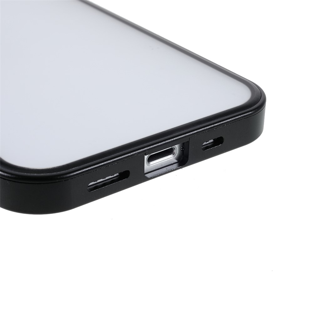 Magnetic Absorption Front Tempered Glass and Back Acrylic Phone Cover Full Protection Phone Case for iPhone 13 6.1 inch - Black-6