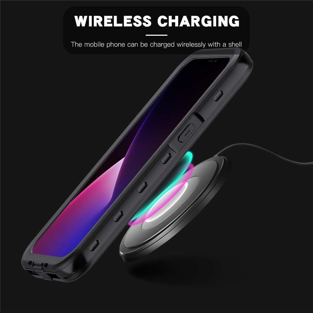 SHELLBOX A Series IP68 Waterproof IP6X Dustproof Transparent Back Hybrid Phone Case for iPhone 13 Pro Max-2