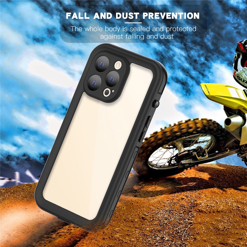 SHELLBOX A Series IP68 Waterproof IP6X Dustproof Transparent Back Hybrid Phone Case for iPhone 13 Pro Max-4