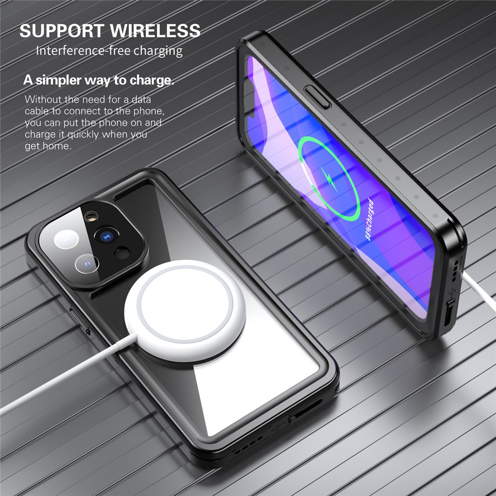 REDPEPPER PRO Series Drop-proof IP68 Waterproof Scratch Resistant Transparent Phone Case for iPhone 13 Pro 6.1 inch-2