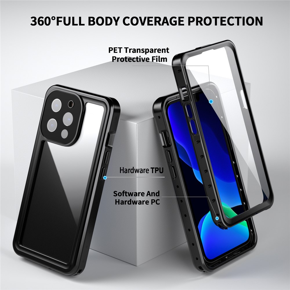 REDPEPPER PRO Series Drop-proof IP68 Waterproof Scratch Resistant Transparent Phone Case for iPhone 13 Pro 6.1 inch-8