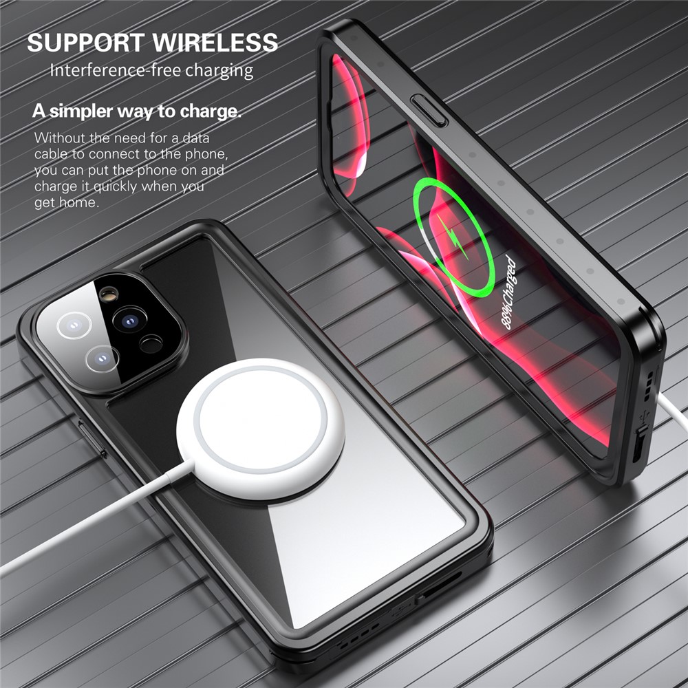 REDPEPPER PRO Series Shockproof Drop-proof IP68 Waterproof Transparent Phone Cover Case for iPhone 13 Pro Max 6.7 inch-6