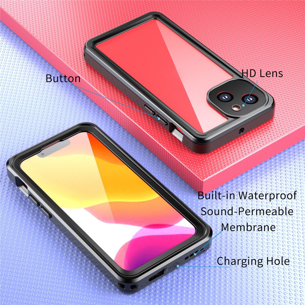 REDPEPPER PRO Series Drop-proof IP68 Waterproof Scratch Resistant Transparent Phone Case for iPhone 13 mini 5.4 inch-7