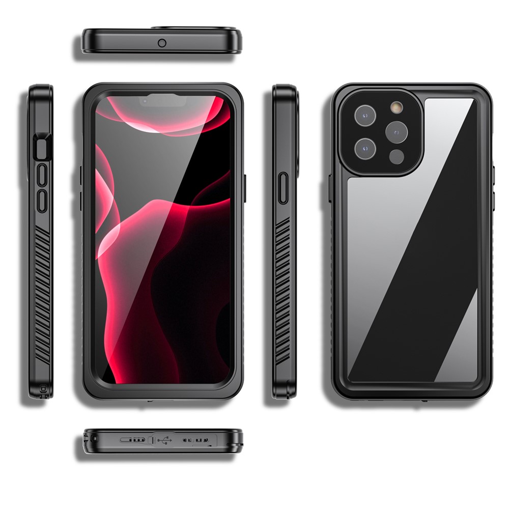 SHELLBOX IP68 Waterproof IP6X Anti-dust Transparent Back TPU+PC+PET Hybrid Phone Case for iPhone 13 Pro Max 6.7 inch-10