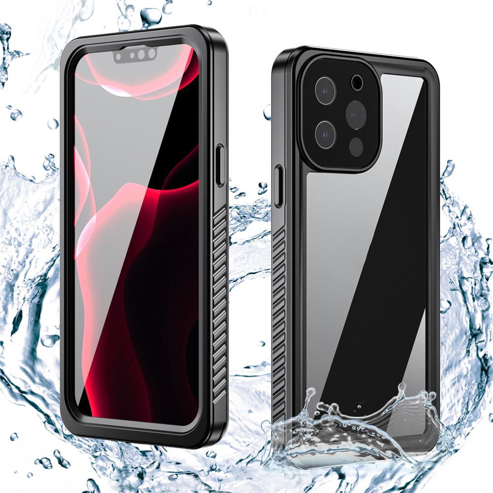 SHELLBOX IP68 Waterproof IP6X Anti-dust Transparent Back TPU+PC+PET Hybrid Phone Case for iPhone 13 Pro Max 6.7 inch-9