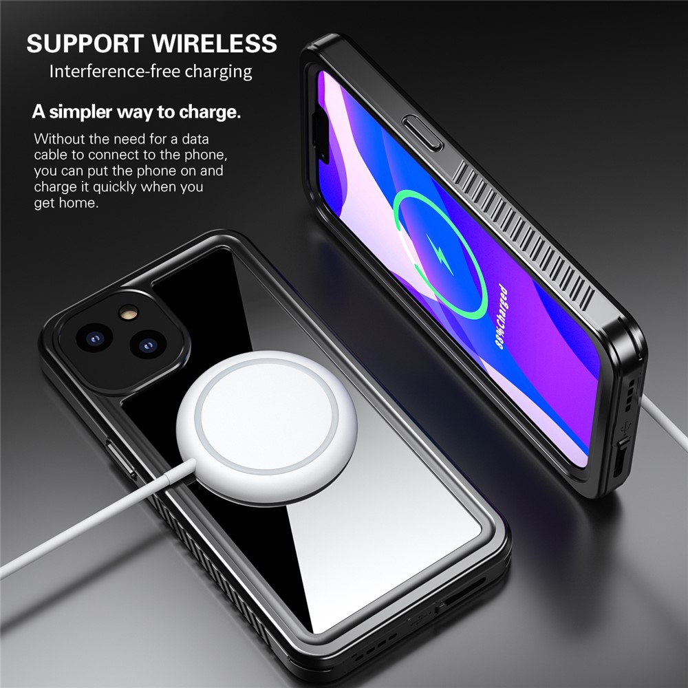 Fs Anti-Drop Series IP68 Dustproof Waterproof Clear Phone Case for iPhone 13 6.1 inch-2