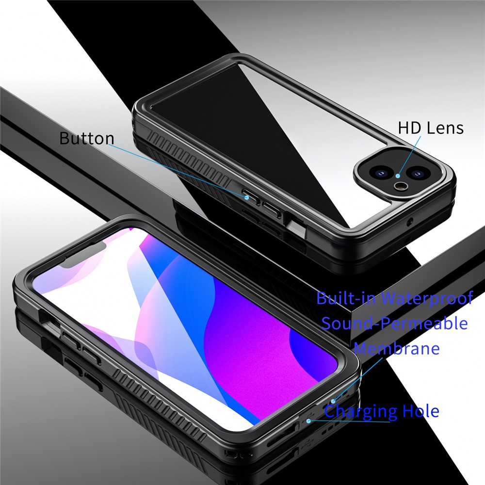 Fs Anti-Drop Series IP68 Dustproof Waterproof Clear Phone Case for iPhone 13 6.1 inch-9