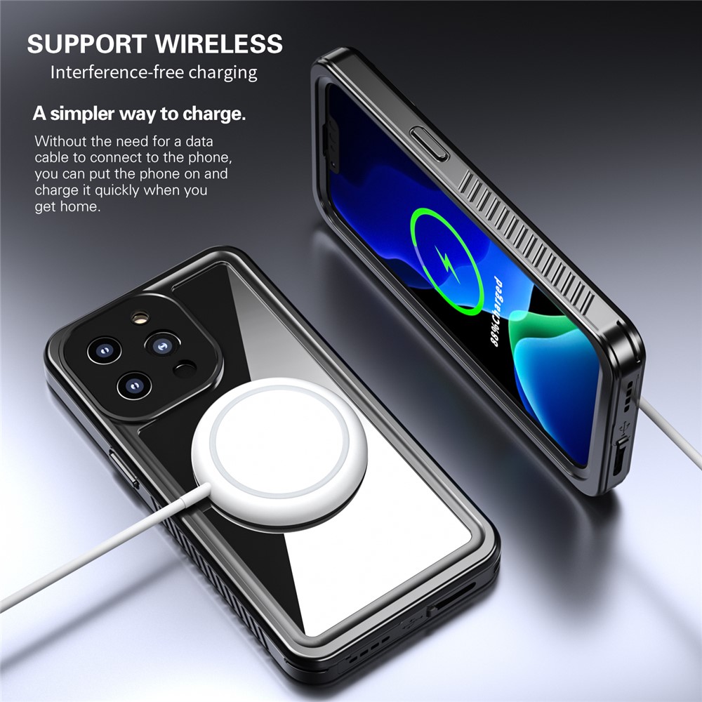 Fs Anti-Drop Series IP68 Light Slim Impact-Resistant Waterproof Clear Phone Case for iPhone 13 Pro 6.1 inch-2