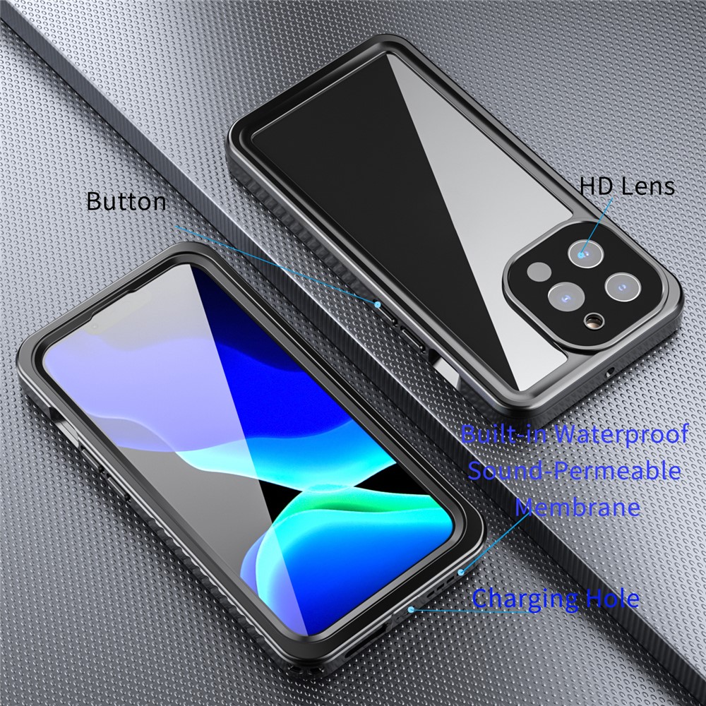 Fs Anti-Drop Series IP68 Light Slim Impact-Resistant Waterproof Clear Phone Case for iPhone 13 Pro 6.1 inch-8