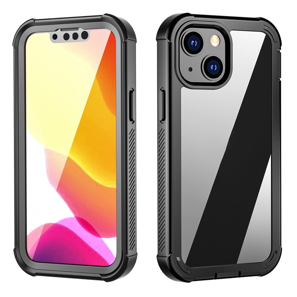 All-Round Protection Anti-Fall Anti-Fingerprint Scratch-Resistant PC TPU PET Hybrid Case for iPhone 13 mini 5.4 inch-1