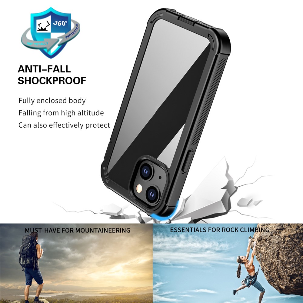 All-Round Protection Anti-Fall Anti-Fingerprint Scratch-Resistant PC TPU PET Hybrid Case for iPhone 13 mini 5.4 inch-2