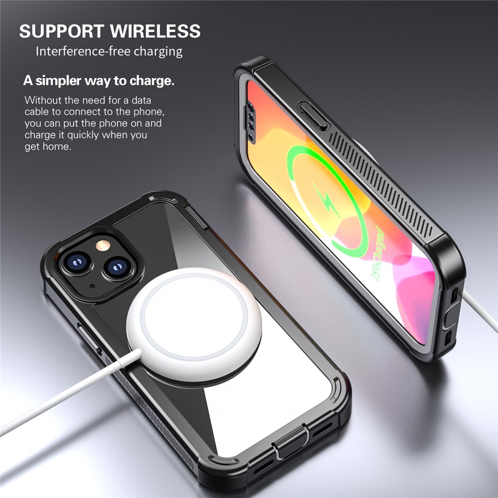 All-Round Protection Anti-Fall Anti-Fingerprint Scratch-Resistant PC TPU PET Hybrid Case for iPhone 13 mini 5.4 inch-3