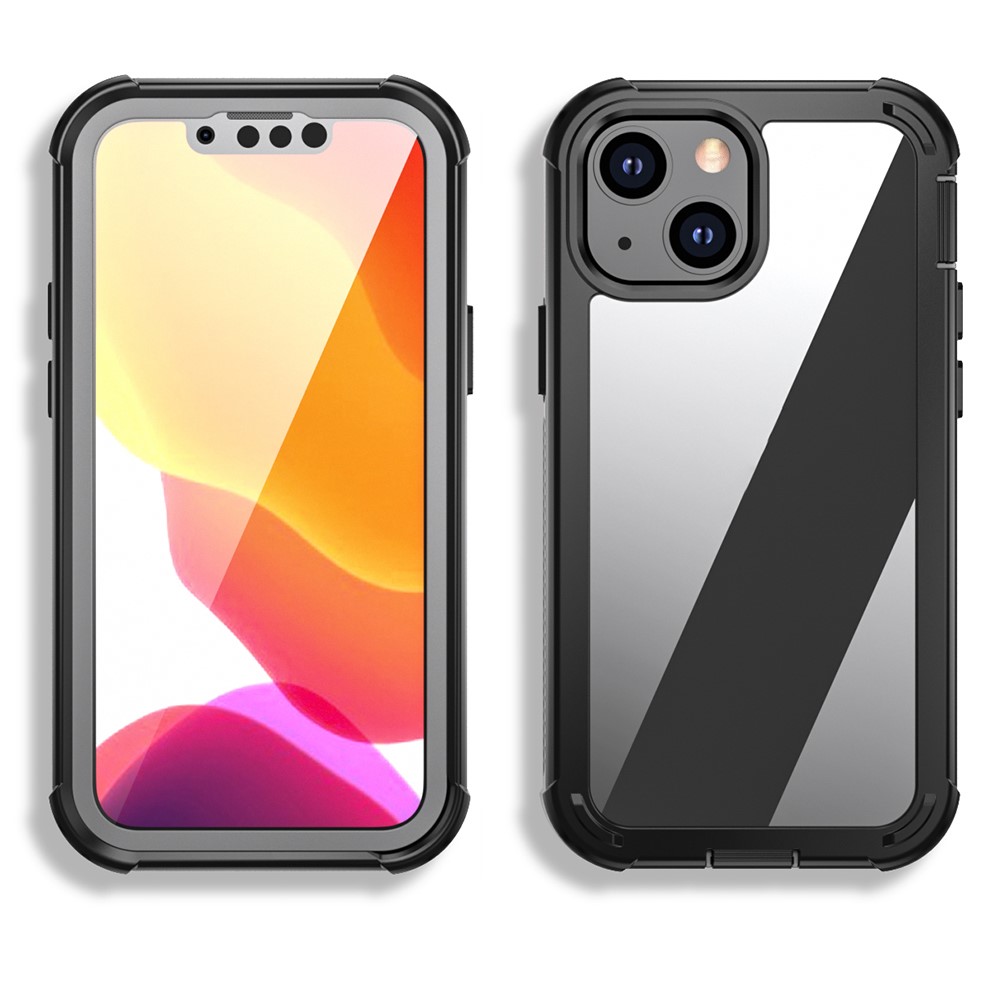 All-Round Protection Anti-Fall Anti-Fingerprint Scratch-Resistant PC TPU PET Hybrid Case for iPhone 13 mini 5.4 inch-5