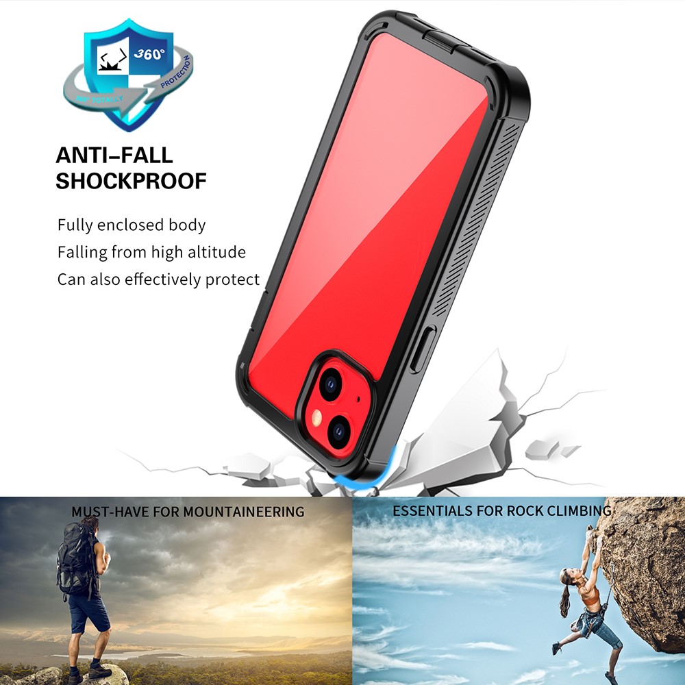 Full Coverage Anti-Drop Shockproof Scratch-Resistant PC TPU PET Hybrid Case for iPhone 13 6.1 inch-2
