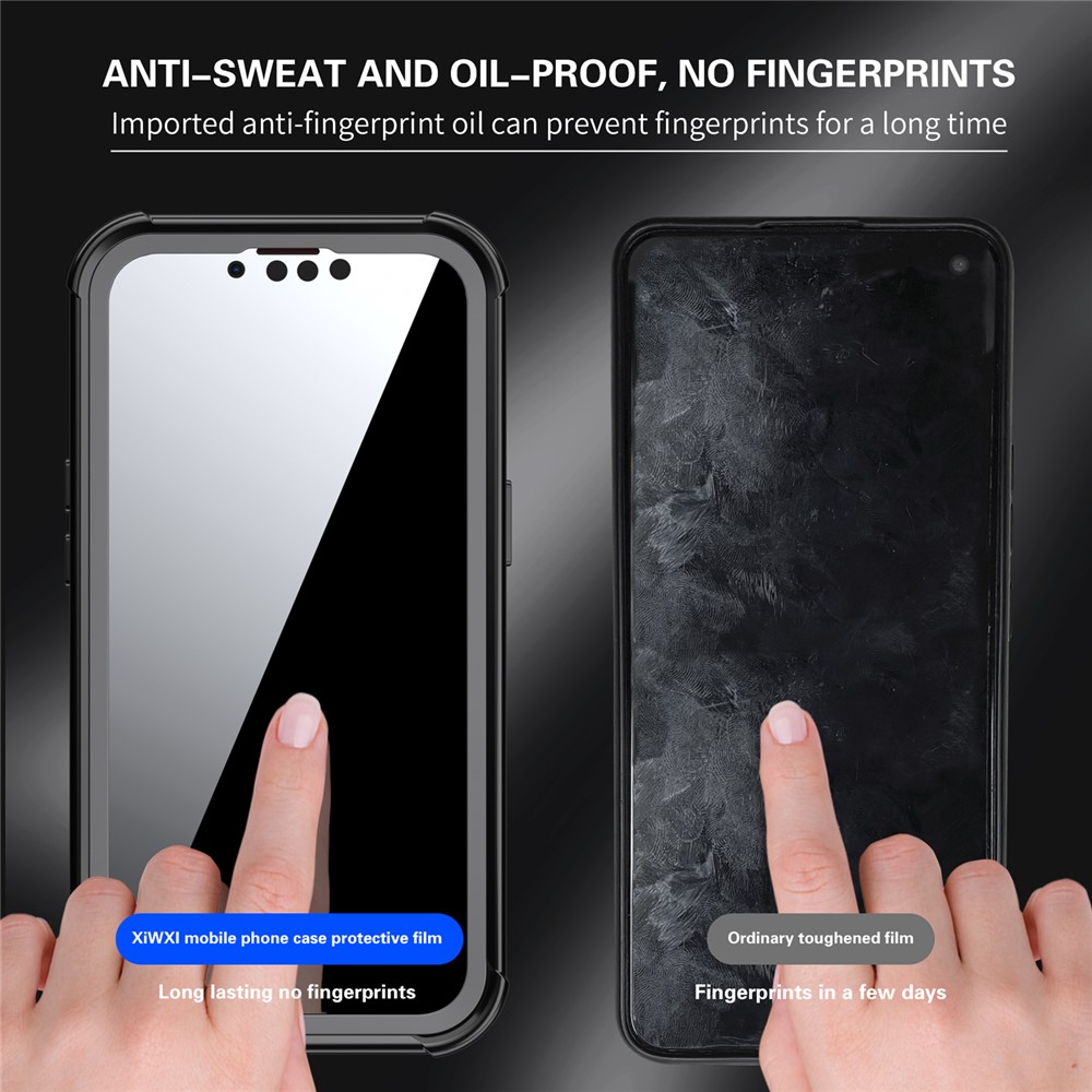 Full Coverage Anti-Drop Shockproof Scratch-Resistant PC TPU PET Hybrid Case for iPhone 13 6.1 inch-5