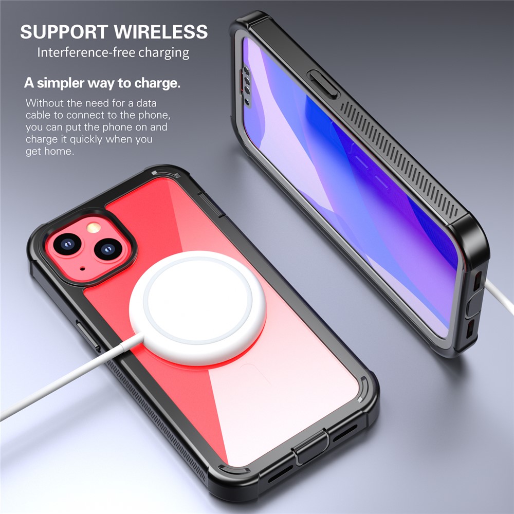 Full Coverage Anti-Drop Shockproof Scratch-Resistant PC TPU PET Hybrid Case for iPhone 13 6.1 inch-6
