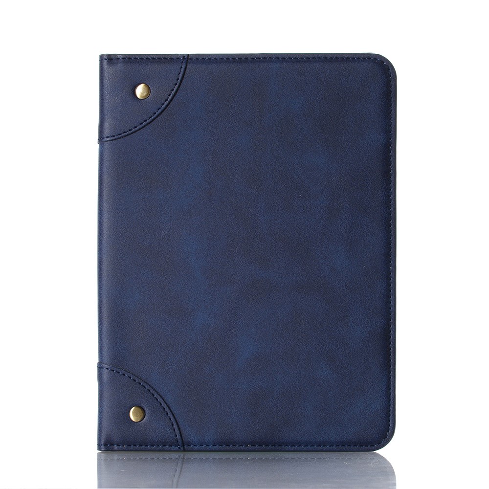 Retro Style Smart Sleep/Wake Up Tablet Leather Cover Case with Wallet Stand for iPad mini (2021) - Blue-2