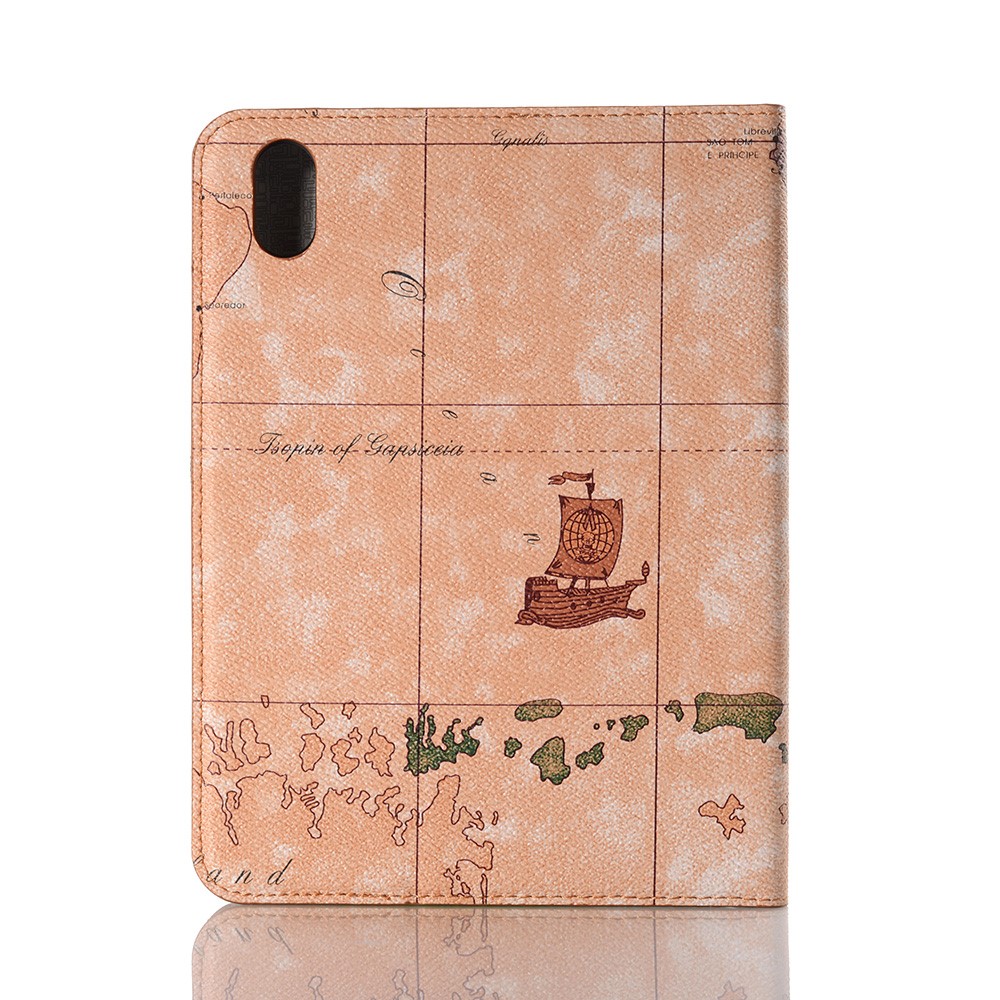 Stylish Map Pattern Printing PC + PU Leather Tablet Cover for iPad mini (2021) - Dark Brown-3