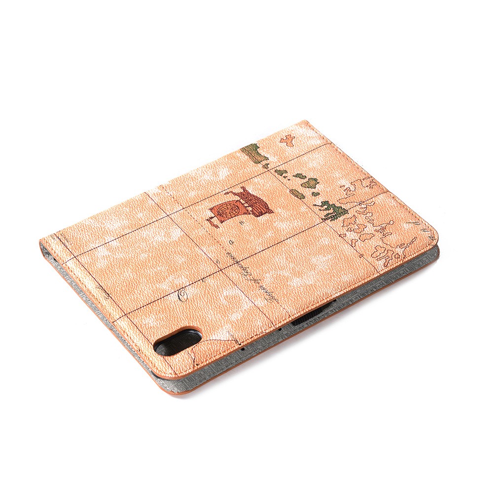 Stylish Map Pattern Printing PC + PU Leather Tablet Cover for iPad mini (2021) - Dark Brown-7