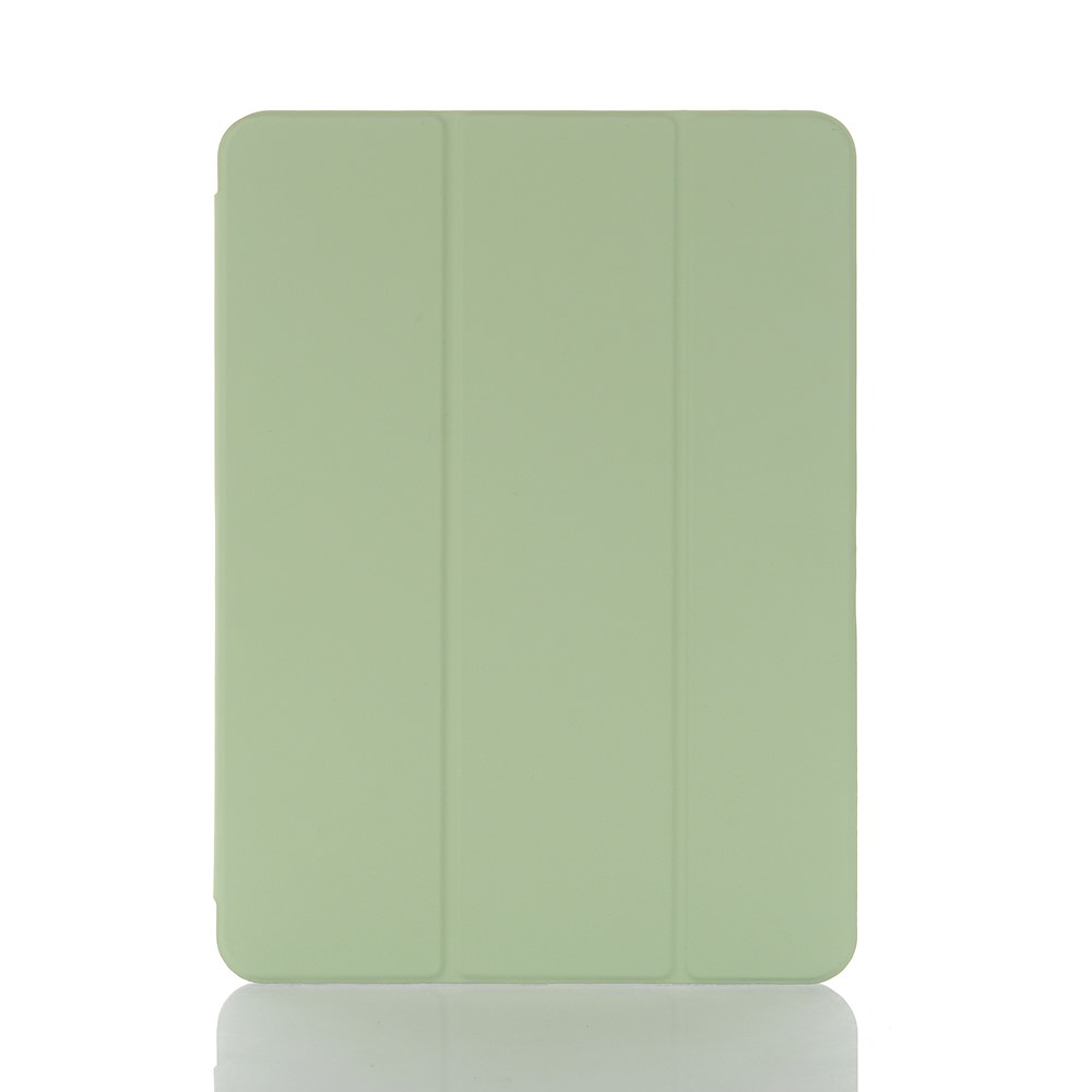 For iPad mini (2021) Tri-Fold Stand Magnetic Absorption Detachable Smart Leather Cover Case - Light Green-2