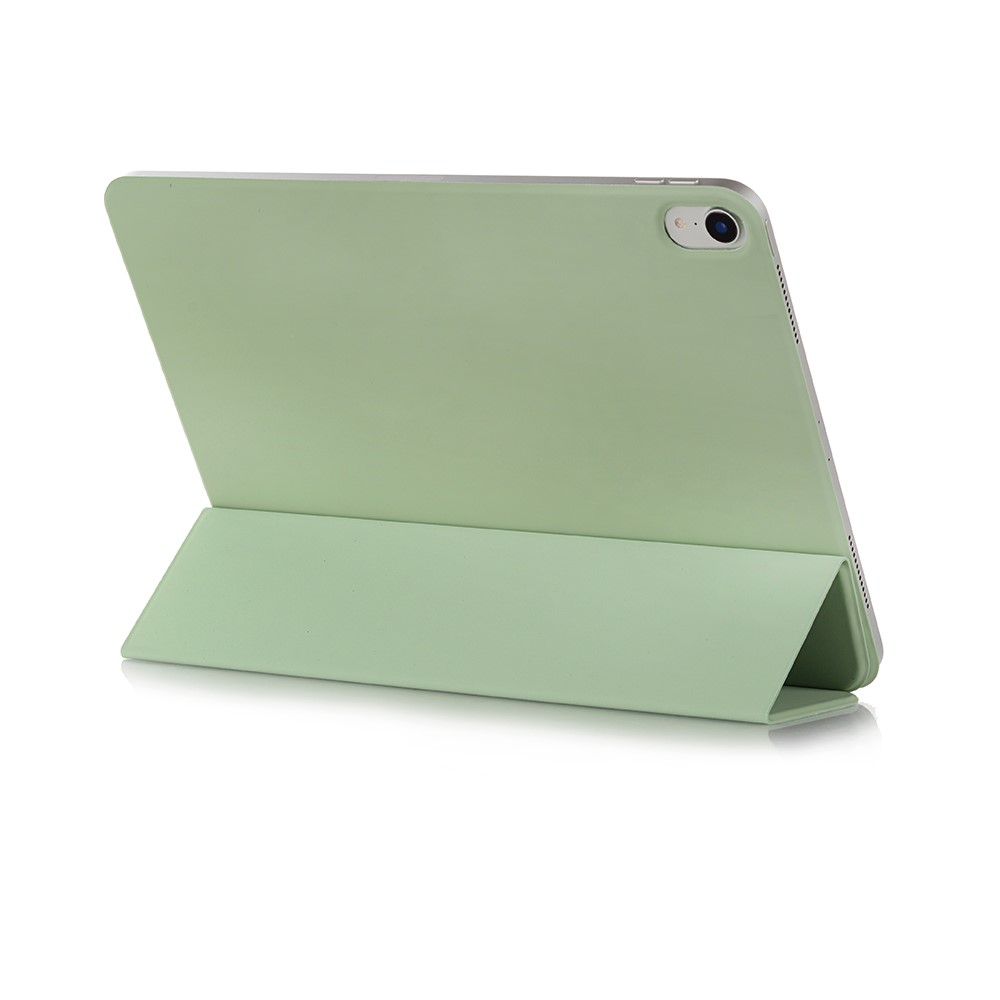 For iPad mini (2021) Tri-Fold Stand Magnetic Absorption Detachable Smart Leather Cover Case - Light Green-4