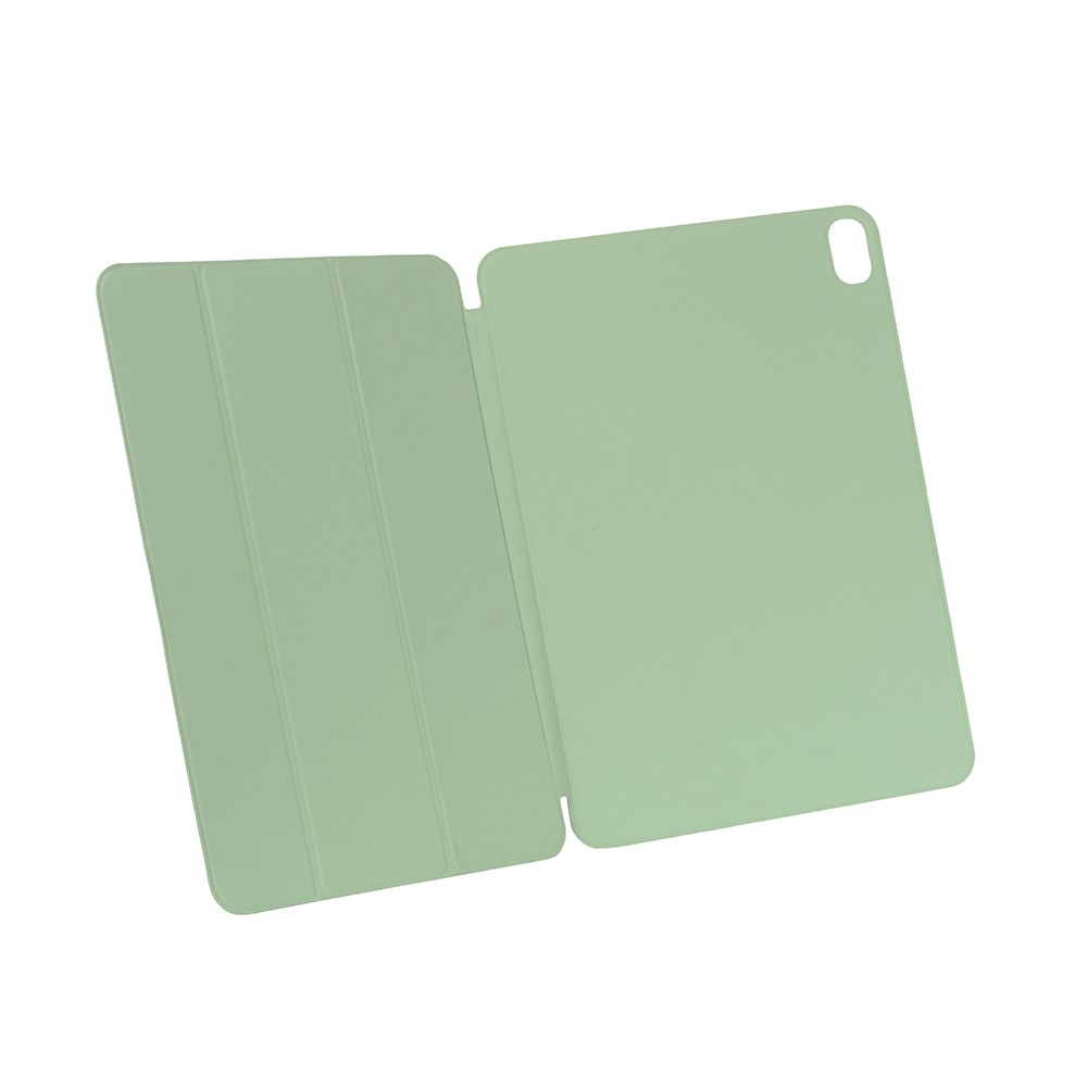 For iPad mini (2021) Tri-Fold Stand Magnetic Absorption Detachable Smart Leather Cover Case - Light Green-9