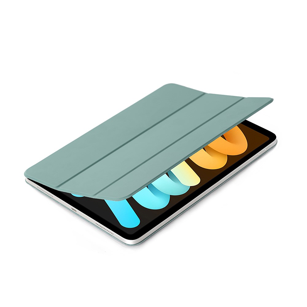For iPad mini (2021) Tri-Fold Stand Magnetic Absorption Detachable Smart Leather Cover Case - Green-8