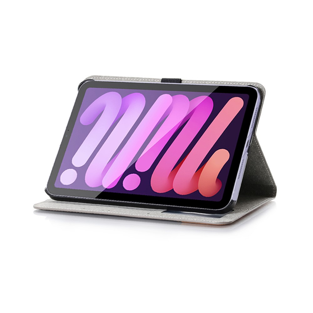 Full Protection Cross Texture Splicing Color PU Leather Smart Wallet Tablet Stand Case for iPad mini (2021) - Black-5