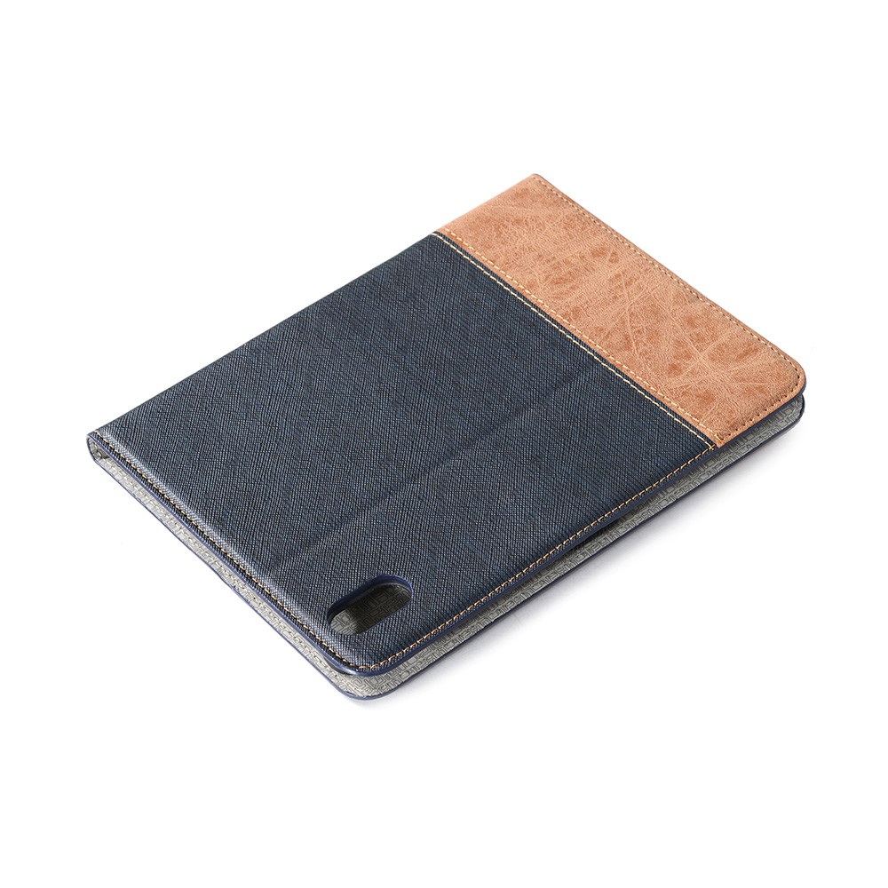 Full Protection Cross Texture Splicing Color PU Leather Smart Wallet Tablet Stand Case for iPad mini (2021) - Black-8