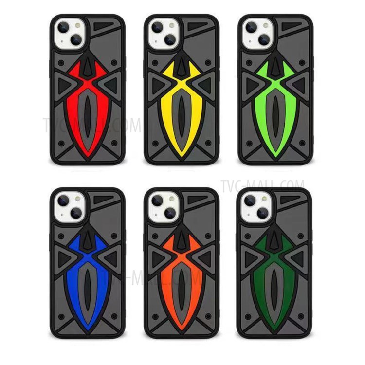 Stylish Camouflage Spider Imprinted Anti-Drop Scratch-Resistant Silicone Phone Case for iPhone 13 6.1 inch - Camouflage/Light Green-3