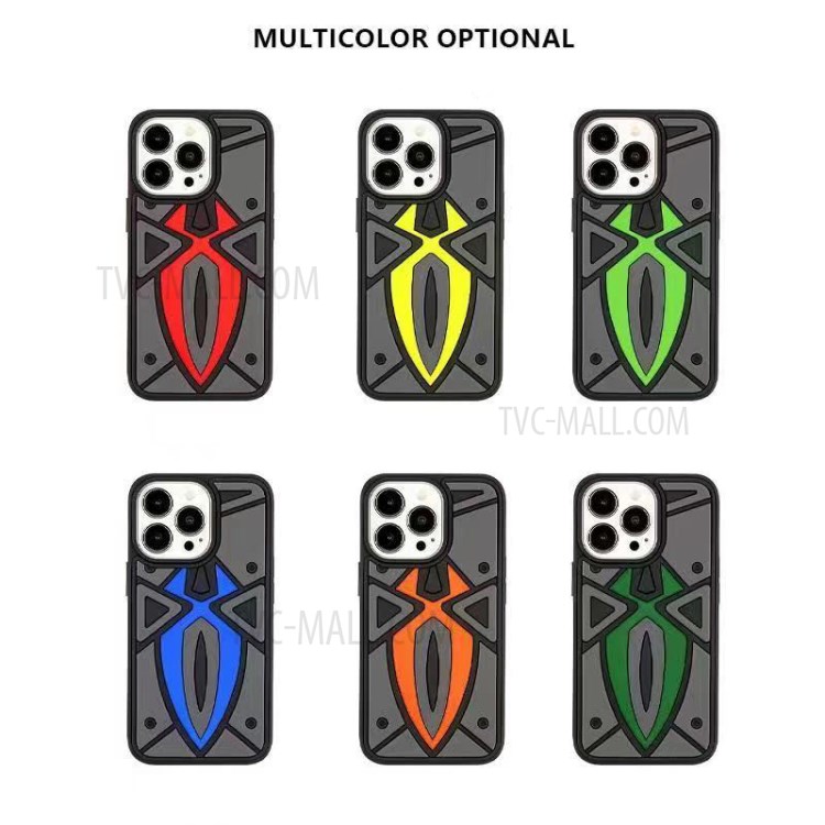 Camouflage Spider Imprinted Anti-Drop Well-Protected Silicone Phone Case for iPhone 13 Pro Max 6.7 inch - Camouflage/Light Green-5