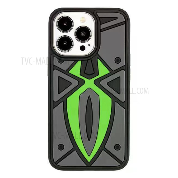 Camouflage Spider Imprinted Stylish Anti-Fall Durable Silicone Phone Case for iPhone 13 Pro 6.1 inch - Camouflage/Light Green-1