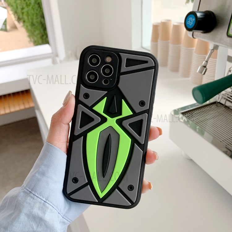 Camouflage Spider Imprinted Stylish Anti-Fall Durable Silicone Phone Case for iPhone 13 Pro 6.1 inch - Camouflage/Light Green-2