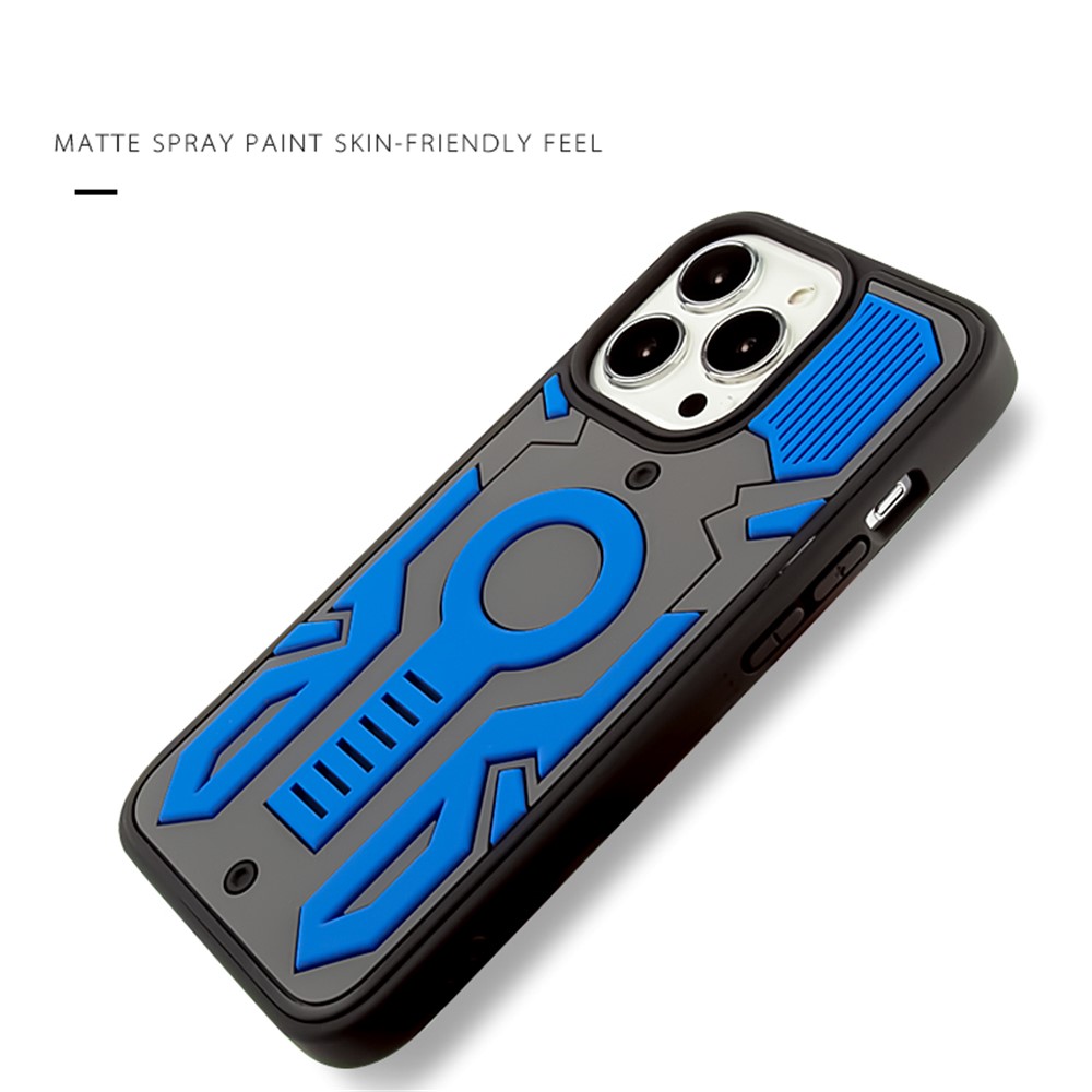 Camouflage Bee Anti-fall Soft Silicone Case Cell Phone Shockproof Back Cover Shell for iPhone 13 Pro Max 6.7 inch - Camouflage/Blue-3