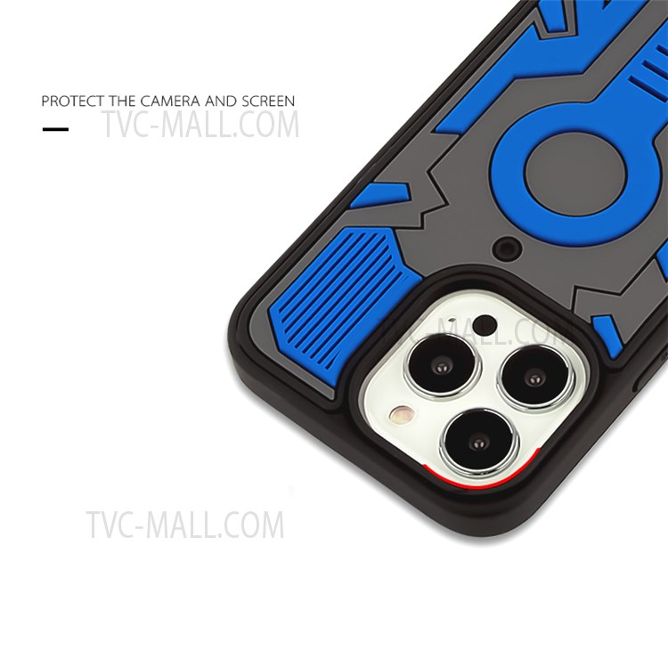 Camouflage Bee Shockproof Soft Silicone Case Phone Protective Cover Shell for iPhone 13 Pro 6.1 inch - Camouflage/Blue-2