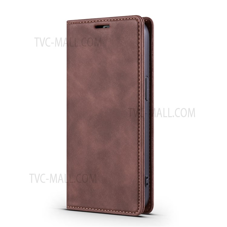 TAOKKIM TK Dream Series Leather Mobile Phone Case Full Protection Cover Shell for iPhone 13 6.1 inch - Brown-2