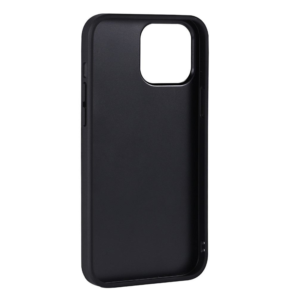 Drop-proof Litchi Texture Genuine Leather + TPU Case Cellphone Shell for iPhone 13 Pro Max 6.7 inch - Black-4