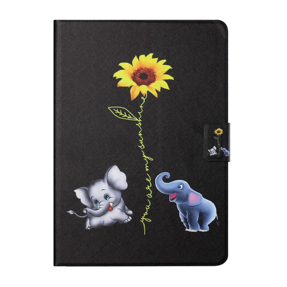 Stylish Pattern Printing Anti-Drop Magnetic Clasp Card Holder Leather Stand Case for iPad mini (2021) - Elephant-2