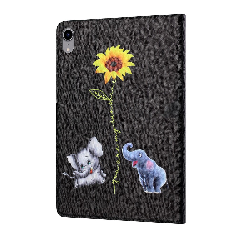 Stylish Pattern Printing Anti-Drop Magnetic Clasp Card Holder Leather Stand Case for iPad mini (2021) - Elephant-4