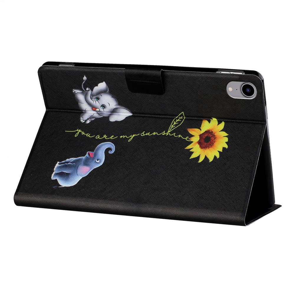 Stylish Pattern Printing Anti-Drop Magnetic Clasp Card Holder Leather Stand Case for iPad mini (2021) - Elephant-7