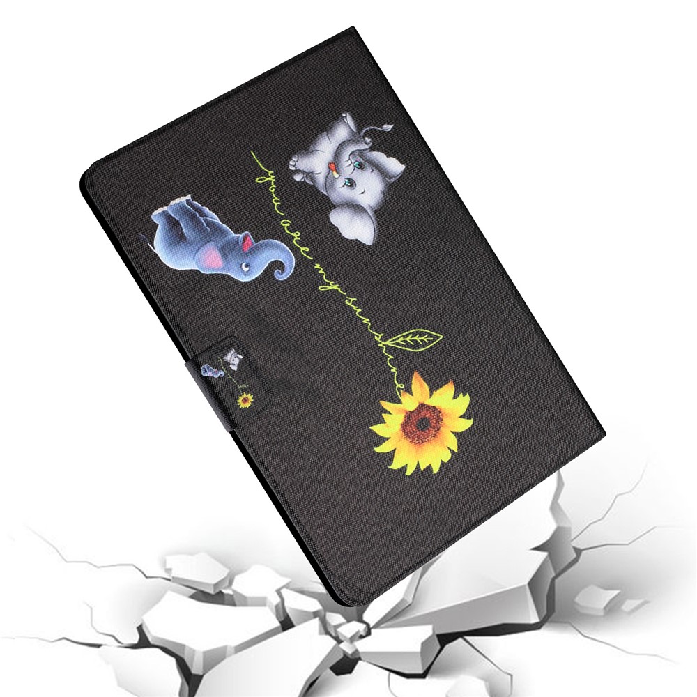 Stylish Pattern Printing Anti-Drop Magnetic Clasp Card Holder Leather Stand Case for iPad mini (2021) - Elephant-9
