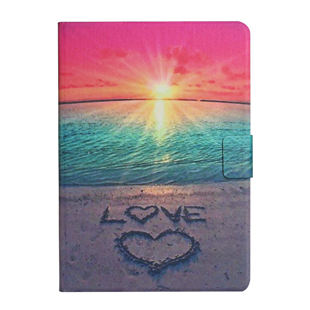 Stylish Pattern Printing Anti-Drop Magnetic Clasp Card Holder Leather Stand Case for iPad mini (2021) - Sunrise-2