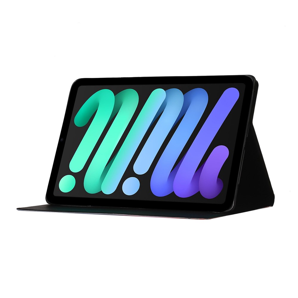 Stylish Pattern Printing Anti-Drop Magnetic Clasp Card Holder Leather Stand Case for iPad mini (2021) - Sunrise-4